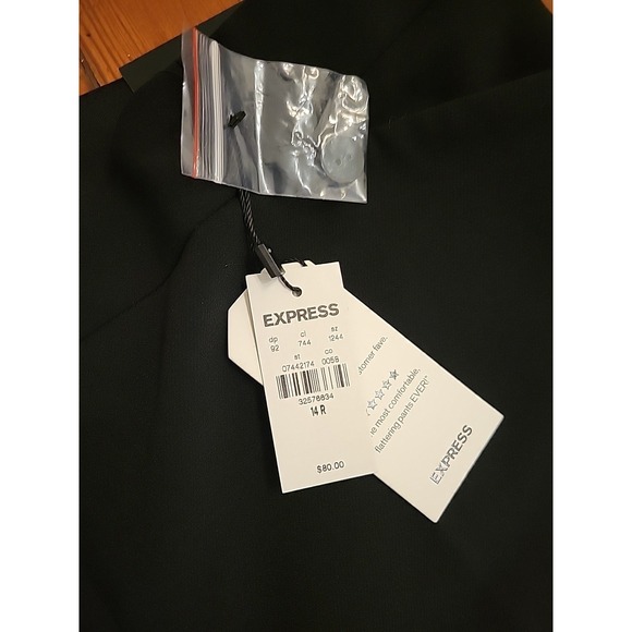 Express The Editor Pant Size 14 Flare Mid Rise Dress Black Style Icon Casual - Picture 5 of 9